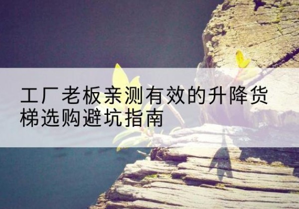 霞浦升降货梯怎么选-工厂老板亲测有效的升降货梯选购避坑指南
